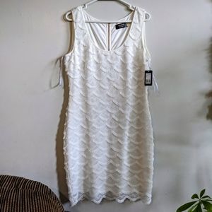 Guess Los Angeles NWT Cream Ivory White Dress Art Deco Vibes